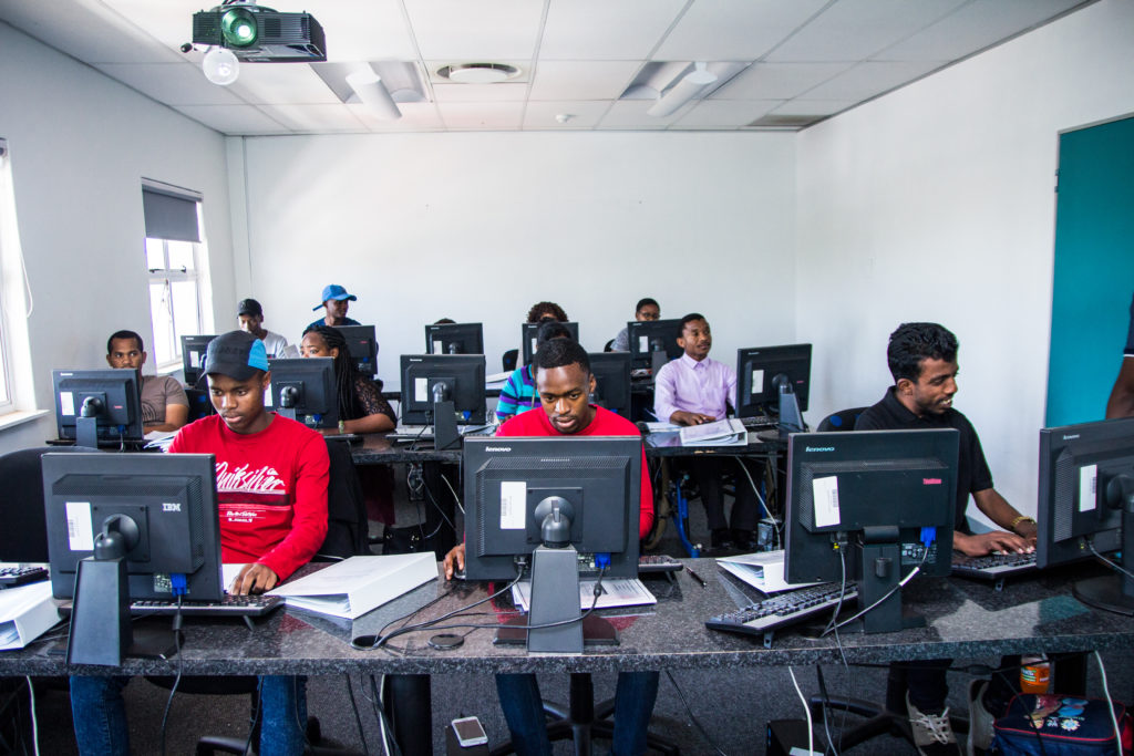 Teacher at whiteboard